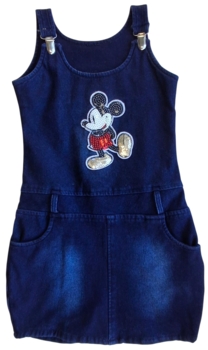 Mørkeblå elastisk denim kjole str. 116-122