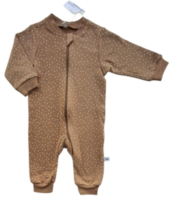 Ny Pippi nougat farvet prikket heldragt