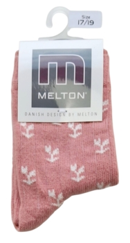 Nye Melton mørk rosa strømper med blomster