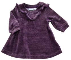 Name it mørklilla langærmet velour kjole str. 56