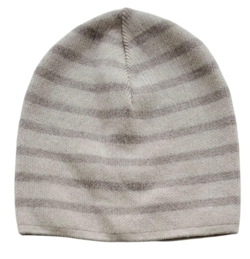 Beige stribet bomuldshue str. 50 cm