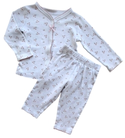 Baby C&A hvid blomstret nattøjssæt str. 74