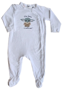 H&M hvid langærmet heldragt eller natdragt str. 74