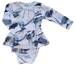 Molo lyslilla langærmet body-kjole str. 86