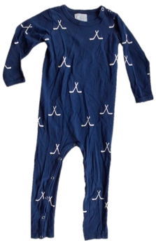 Gro mørkeblå langærmet heldragt str. 92