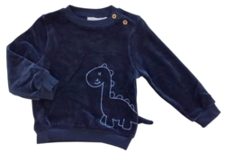 Ny Minymo mørkeblå langærmet velour bluse