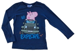 Peppa Pig mørkeblå langærmet bluse str. 110-116