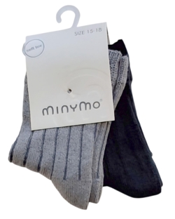 Nye Minymo grå 2-pak bambus strømper str. 15-18