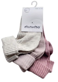 Nye Minymo 3-pak rosa og grå strømper str. 15-18