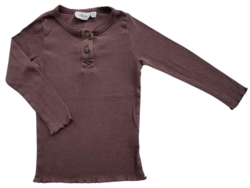 Lil' Atelier brun langærmet rib bluse str. 92