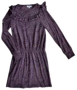Pomp de lux mørklilla langærmet kjole str. 122