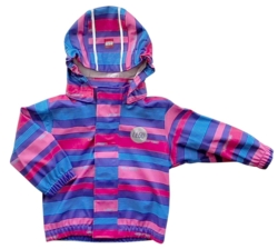 Lego wear pink og lilla stribet regnjakke str. 74