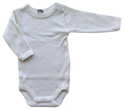 Be kids råhvid uld langærmet body str. 50