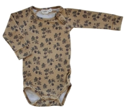 Lil'Atelier lysebrun blomstret body str. 80