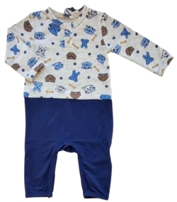 Ny Minymo grå og blå to-farvet heldragt str. 56