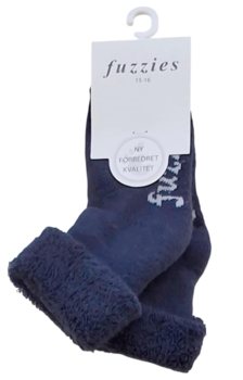 Nye Fuzzies mørkeblå tykke babystrømper str. 15-16