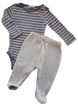 MarMar stribet langærmet body og beige bukser str. 68