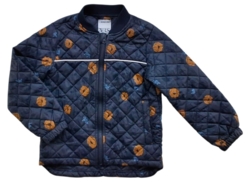 VRS mørkeblå blomstret termojakke str. 116