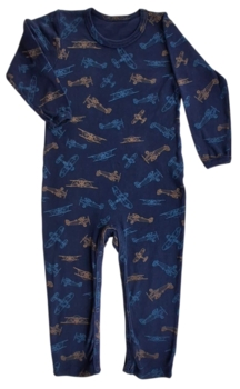 808 mørkeblå langærmet natdragt str. 98