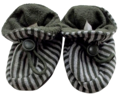 Melton mørkegrøn og lysegrå stribede futter str. 22-23