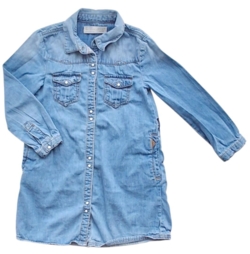 Zara lyseblå tynd denim kjole str. 110