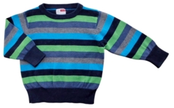 Name it blå og grønstribet finstrikket trøje str. 74
