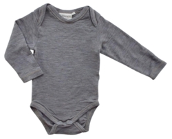 By happy me gråbrun langærmet uld body str. 80