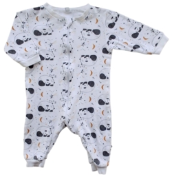 Pippi hvid langærmet natdragt str. 62