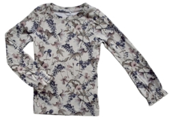Name it beige blomstret bluse str. 98