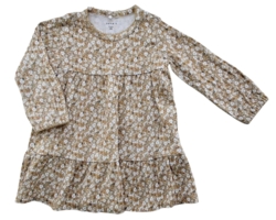 Name it lysebrun-gul blomstret kjole str. 68