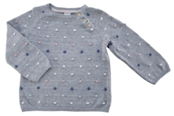 H&M lysegrå langærmet finstrikket trøje str. 86