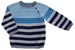 H&M blåstribet langærmet finstrikket trøje str. 86