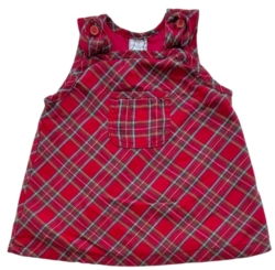 H&M rødternet ærmeløs kjole str. 74