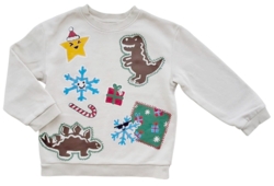 H&M råhvid langærmet jule sweatshirt str. 98-104