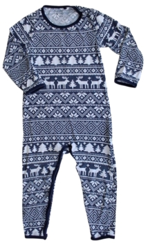 VRS hvid og mørkeblå langærmet heldragt str. 92