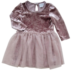 Friends rosa langærmet velour kjole str. 68