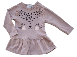 VRS rosa langærmet sweat-kjole str. 68