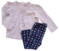 H&M rosa langærmet bluse og C&A leggings str. 86