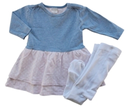 Name it lyseblå og rosa langærmet kjole str. 56