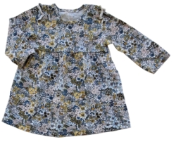 Name it hvid småblomstret langærmet kjole str. 62