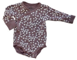 Lindex mørk pudderfarvet langærmet body str. 68