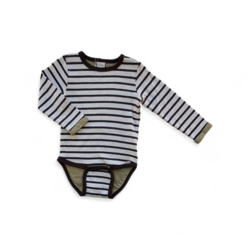 Ny Minymo beige brunstribet body str. 80