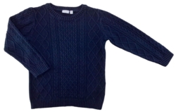 Name it mørkeblå langærmet striktrøje str. 110