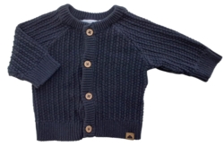 Mørk gråblå strikket cardigan str. 56