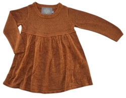 Creamie orangebrun finstrikket kjole str. 80