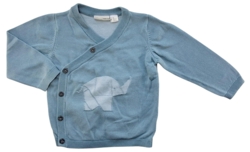 Lupilu gråblå finstrikket slå-om trøje str. 86-92