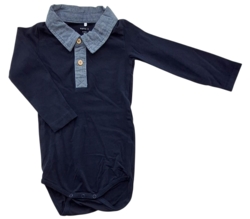 Name it mørkeblå langærmet body str. 80