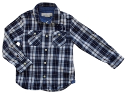 H&M blåternet langærmet skjorte str. 104