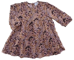 Hust & Claire rosa blomstret langærmet kjole str. 80