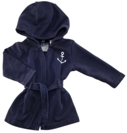 H&M mørkeblå blød morgenkåbe str. 74-80